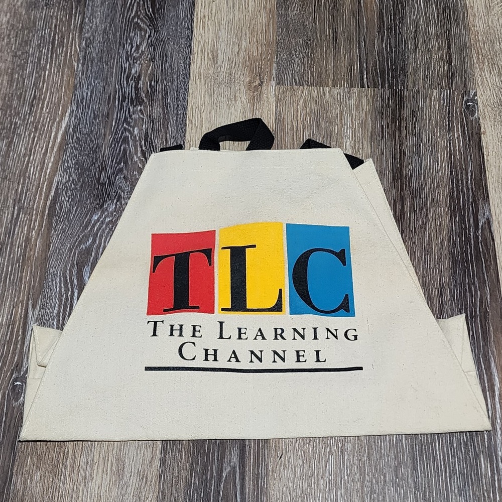 Vintage The Learning Channel TLC Canvas Tote Bag - Very Rare 80's 90's Bag!